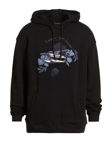 Man Sweatshirt Black Size M Cotton