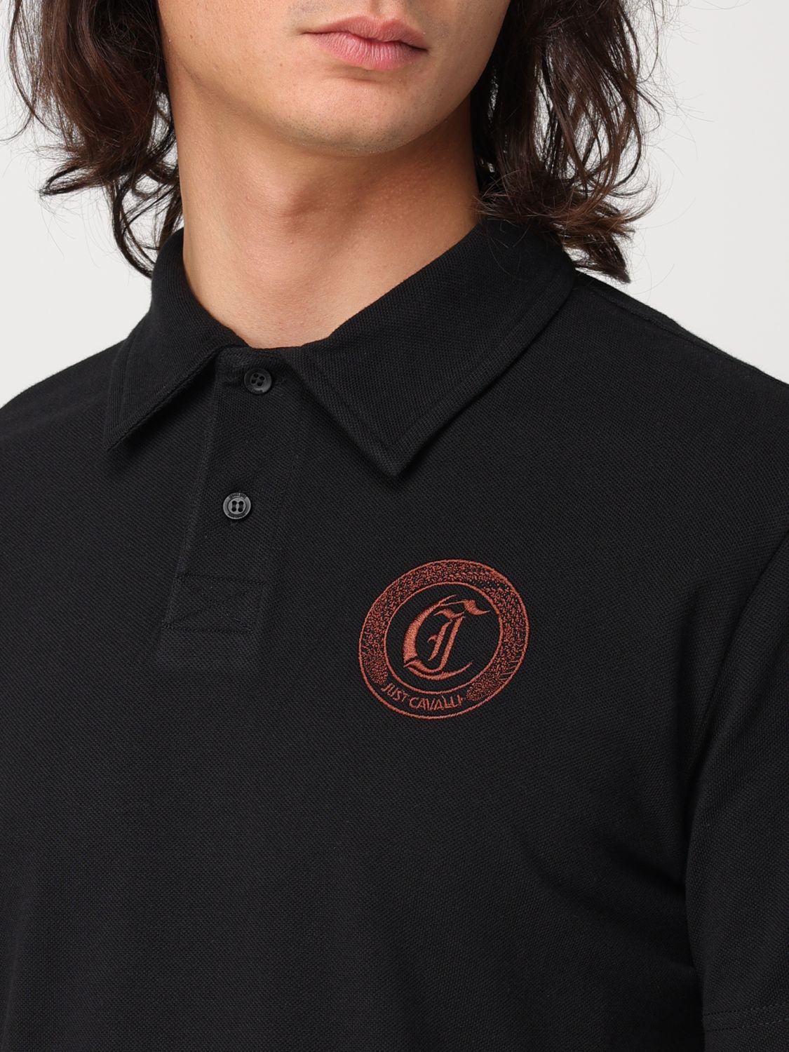 Logo-embroidered polo shirt - Black