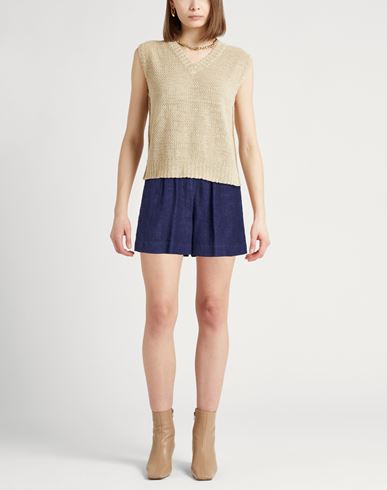 Woman Shorts & Bermuda Shorts Navy Size 2 Linen