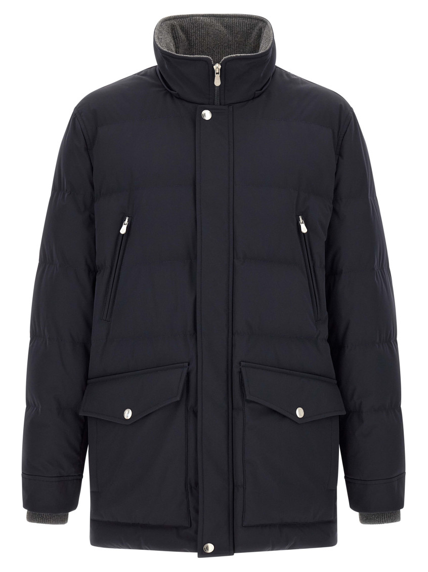 Navy Blue Quilted Jacket