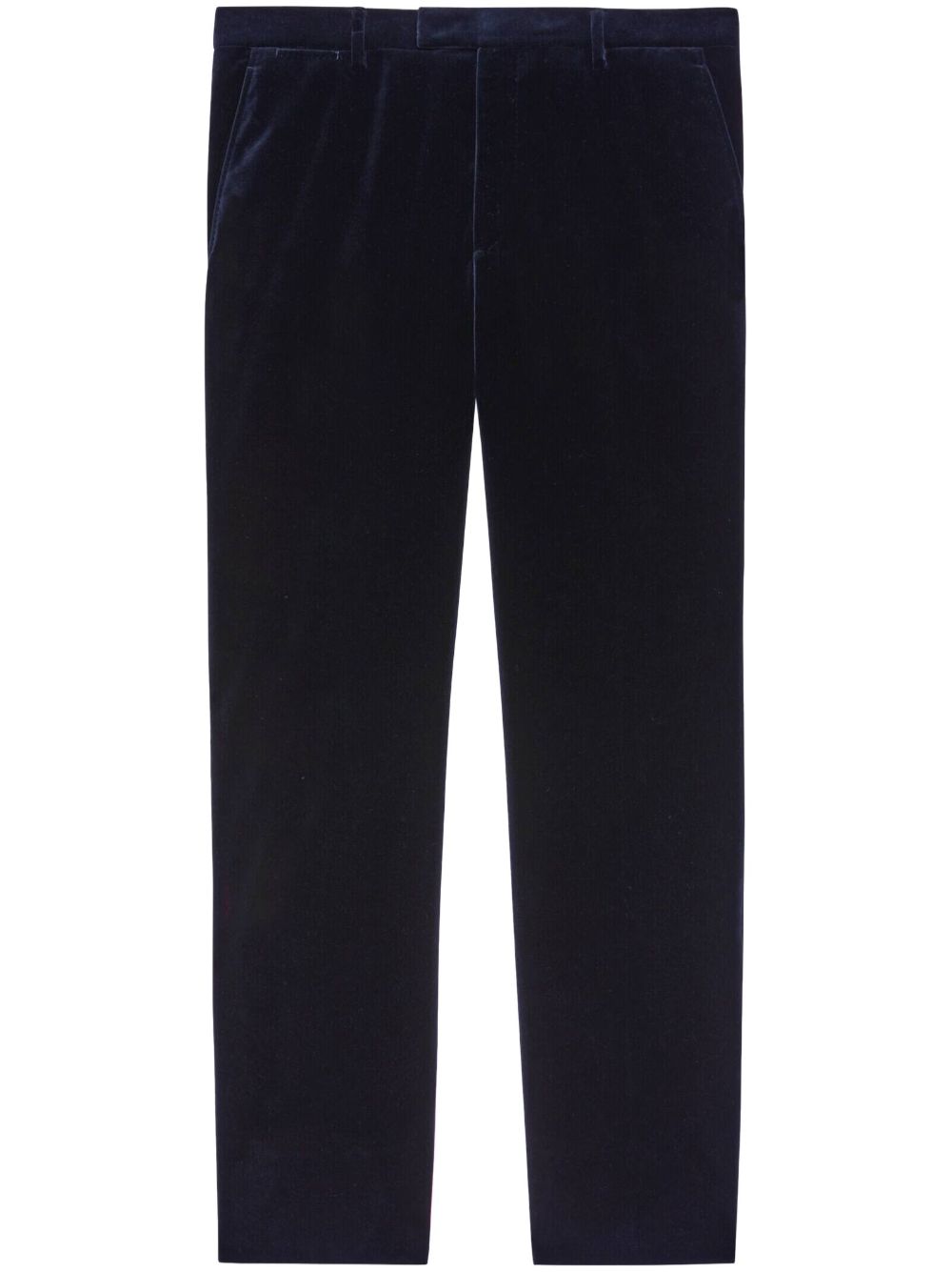 Mid-rise tailored velvet trousers - Blue