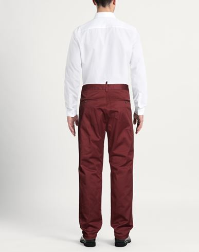 Man Pants Burgundy Size 32 Cotton, Elastane