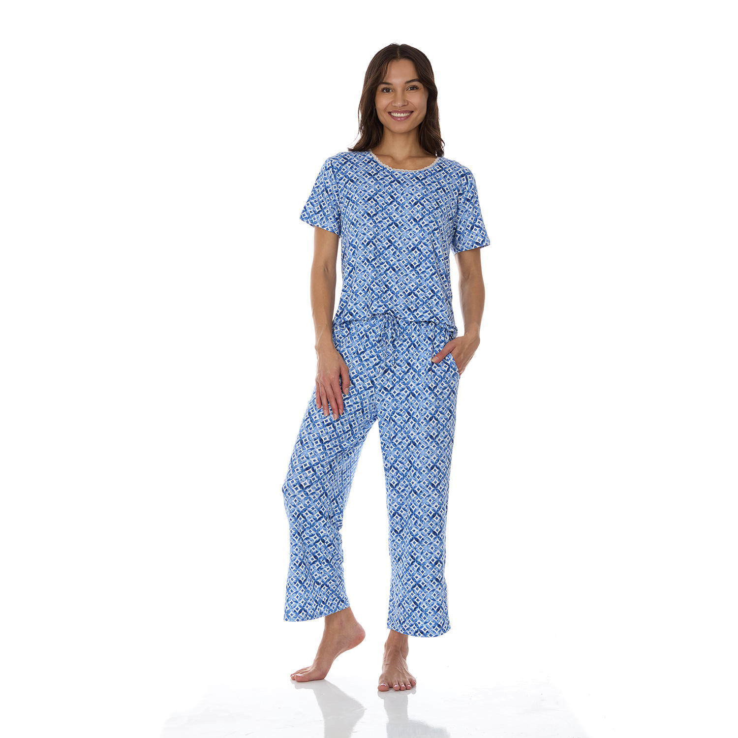 2 Piece Everly Pajama Set:- Blue
