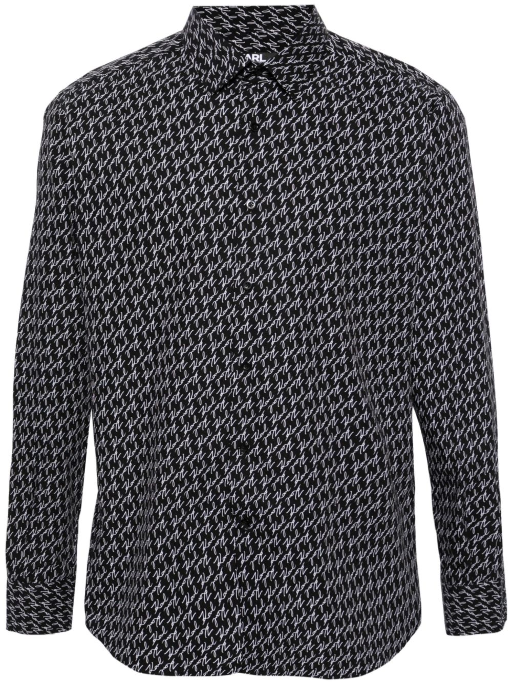 FF Karligraphy-print cotton shirt - Black