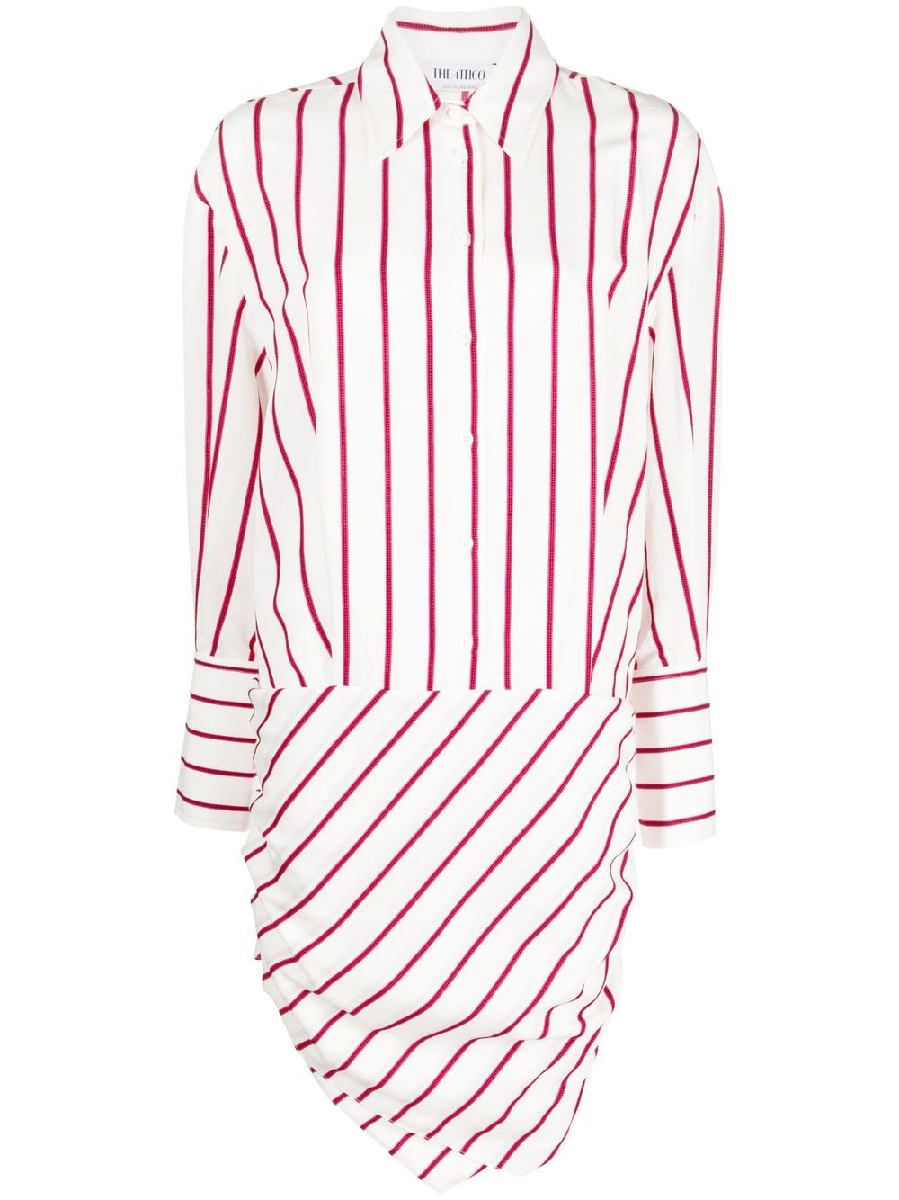 Hatty striped draped dress - White