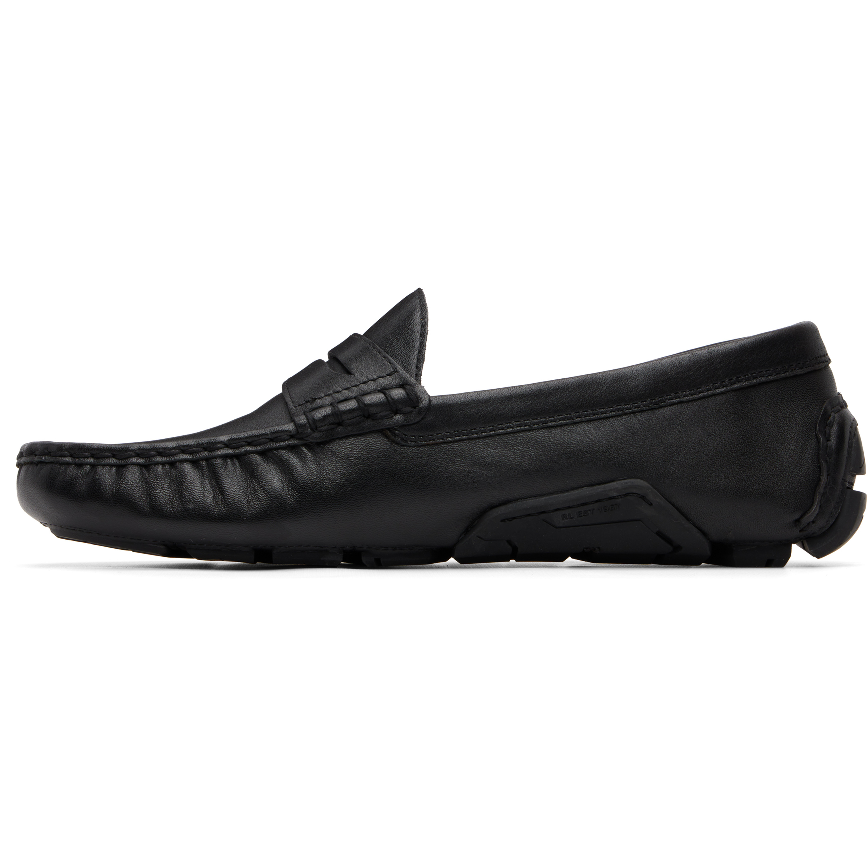 Black Anders Leather Driver Loafers