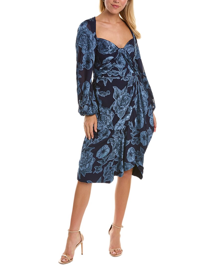 Theia Joslyn Bishop Midi Dress