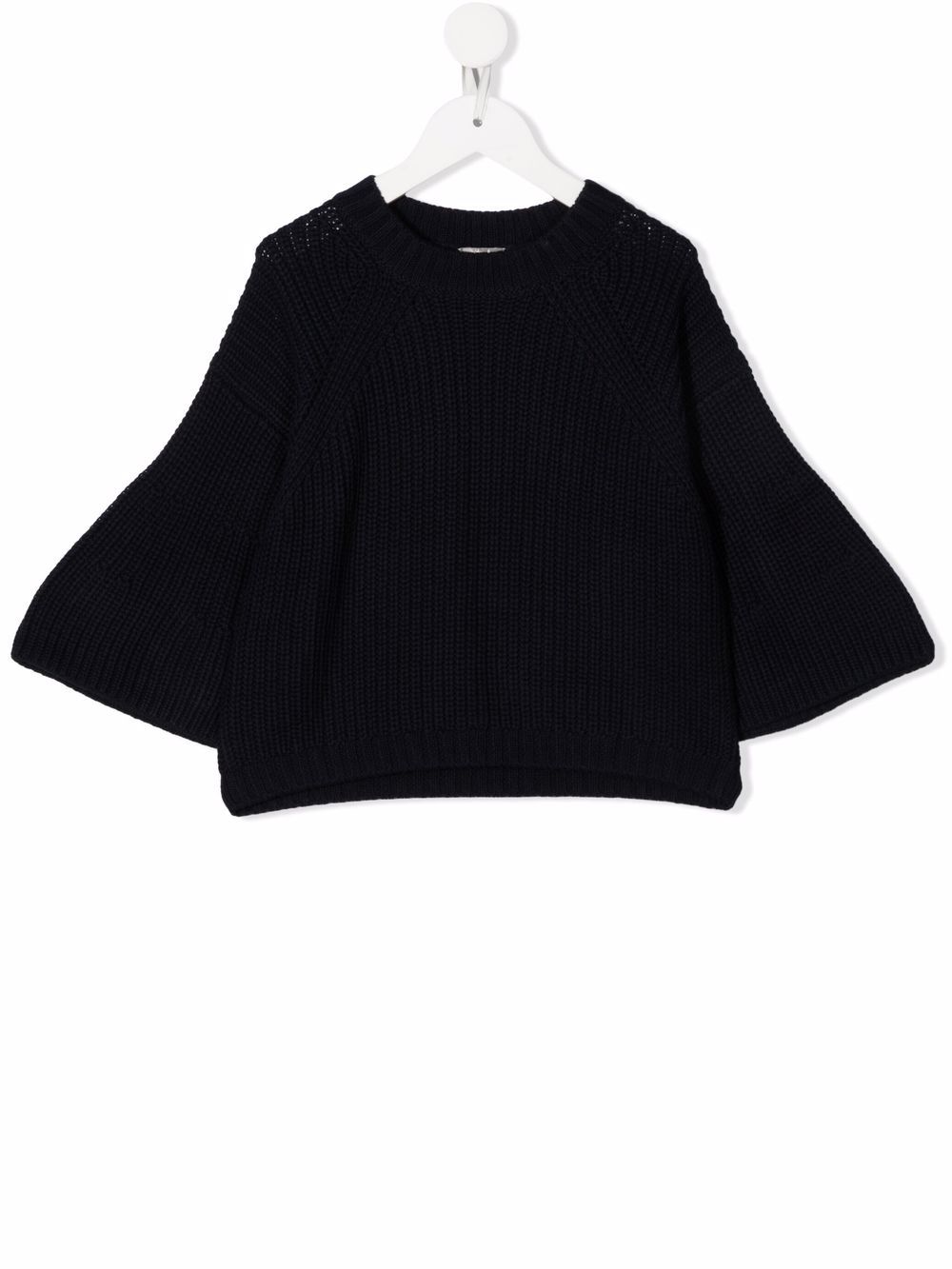 Ribbed-knitted jumper - Blue