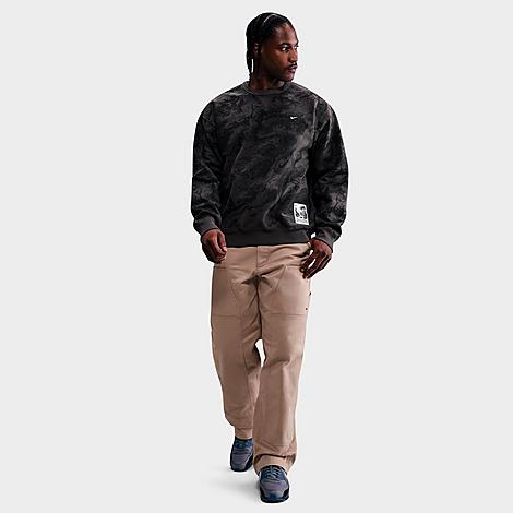 Men's Solo Swoosh Fleece Crewneck Sweatshirt in Medium Ash/Black