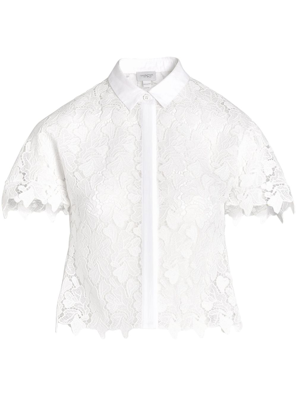 Cropped macramé blouse - White