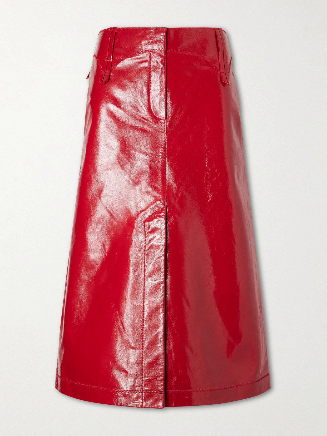 Leather Midi Skirt - Unknown