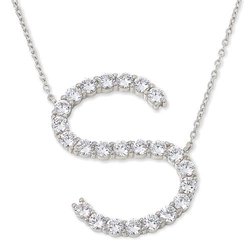™ Sterling Silver Pavé Initial Necklace