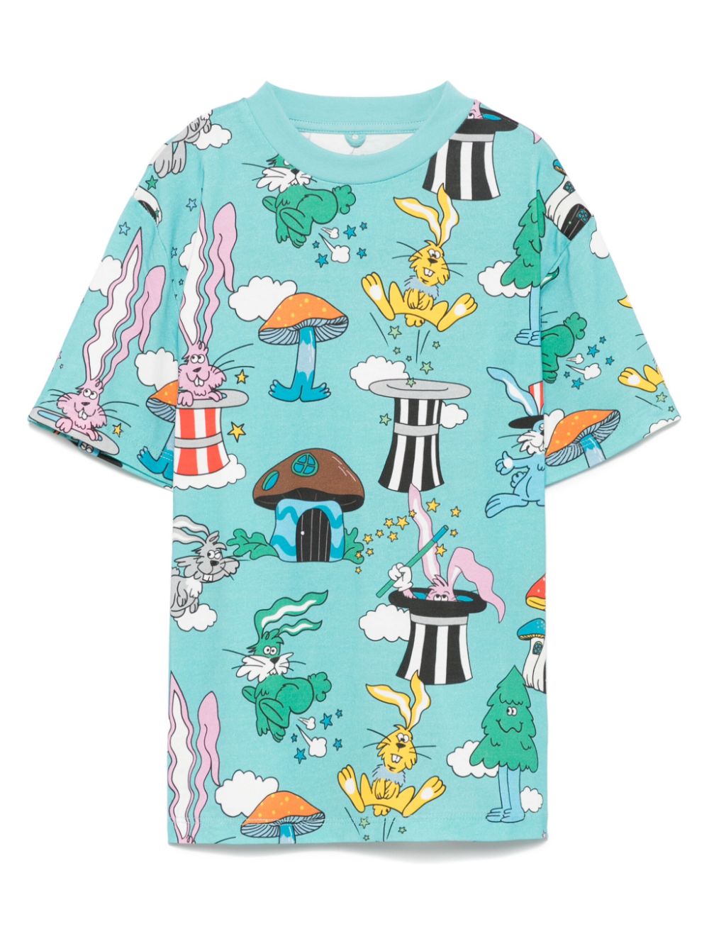 Illustration-print T-shirt - Blue