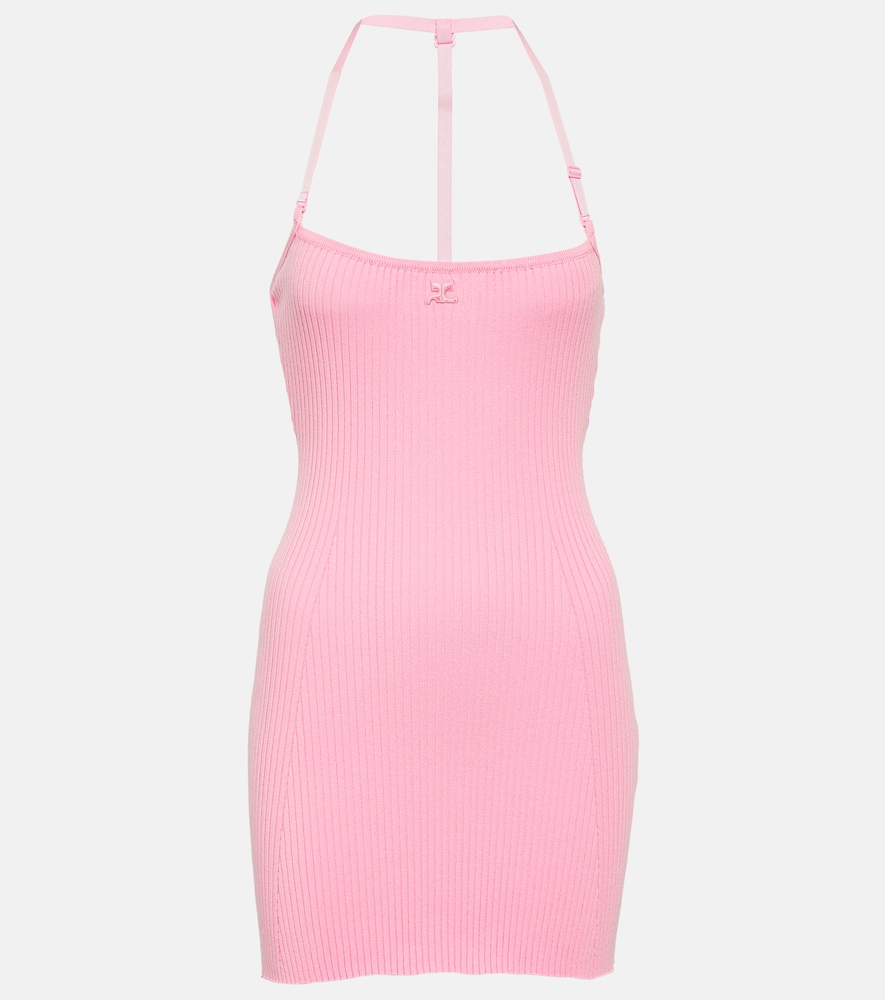 Ribbed-knit minidress