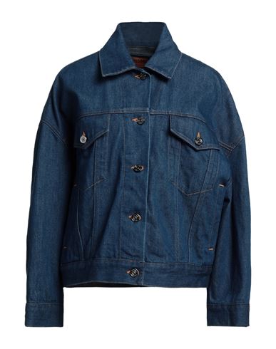 Woman Denim outerwear Blue Size 2 Cotton
