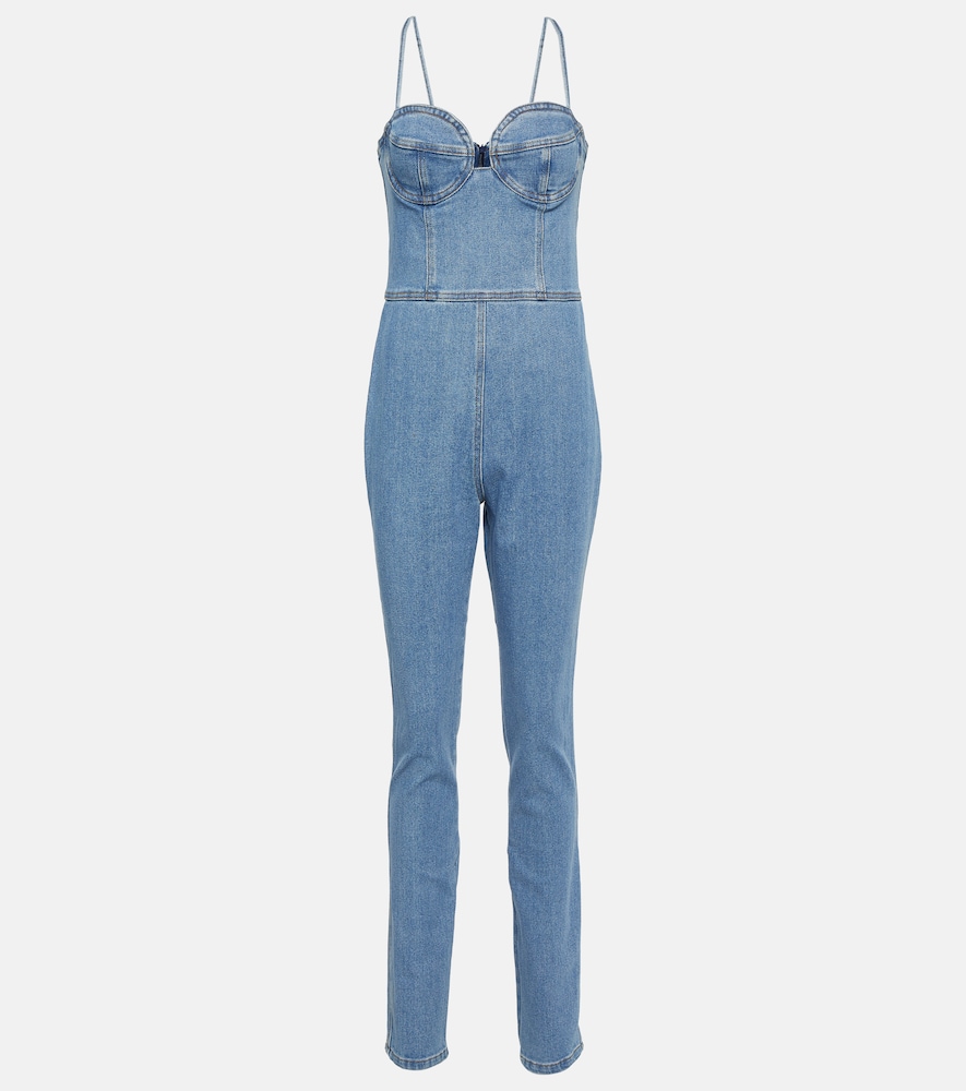 Bustier denim jumpsuit