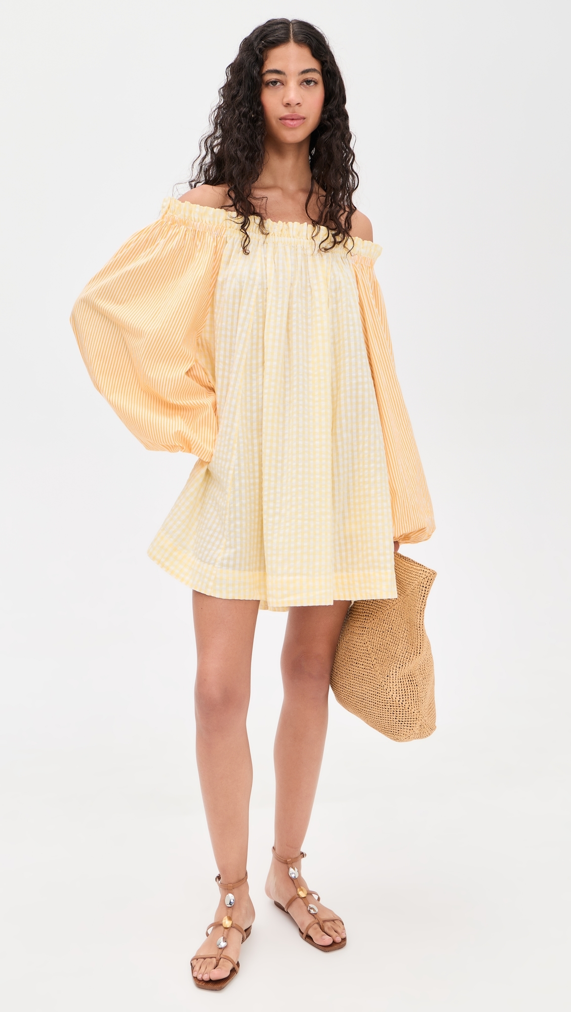 Worth Mini Dress Daffodil Combo Stripe One Size