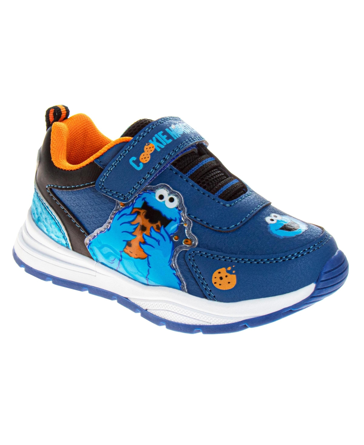 Kids Cookie Monster Light Up Hook & Loop Fashion Sneaker Kids' Easy Hook & Loop Fun Character Design Play Ready Durable (Toddler)