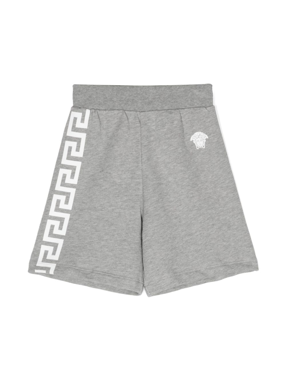 Greca-print cotton shorts - Grey