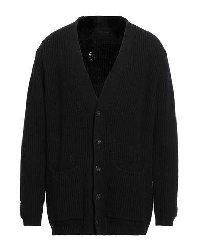 Man Cardigan Black Size XL Wool, Polyamide