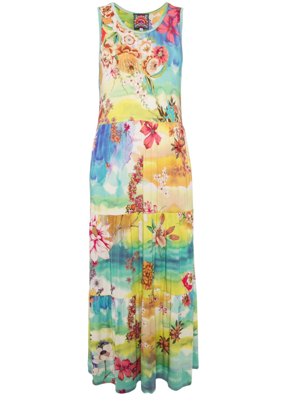 Floral tiered dress - Blue