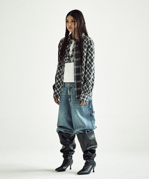 UNBALANCE CHECK SHIRTS BLACK