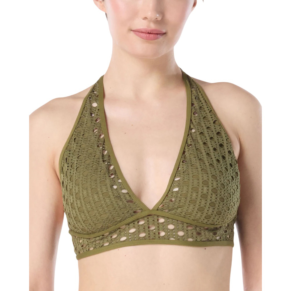 Olive Living Paradise Crochet Halter Bikini Top