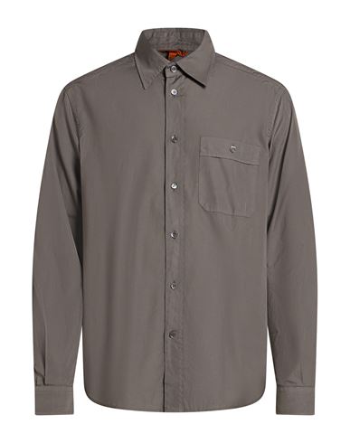 Man Shirt Taupe Size 40 Cotton