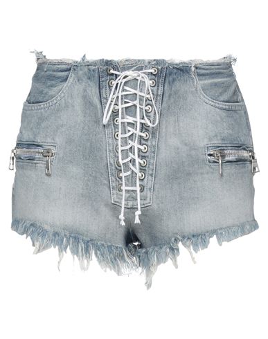 Ben Taverniti Unravel Project Woman Denim shorts Blue Size 28 Cotton, Viscose, Acrylic, Acetate