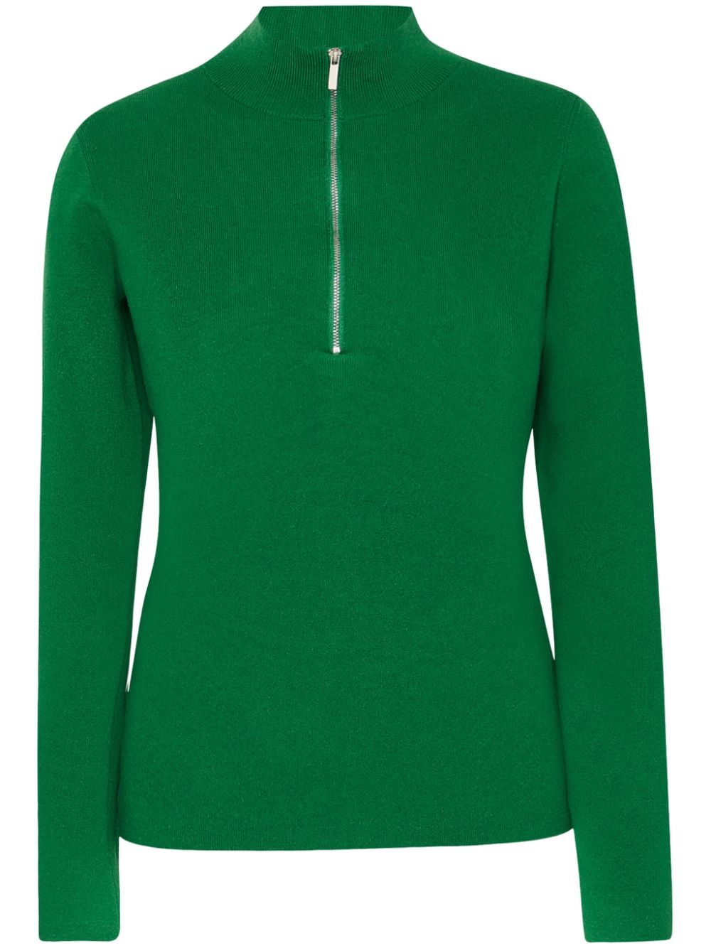 Ribbed zip-up sweater - Green