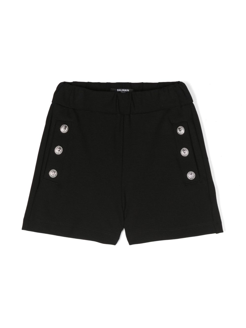Coin-engraved buttons shorts - Black