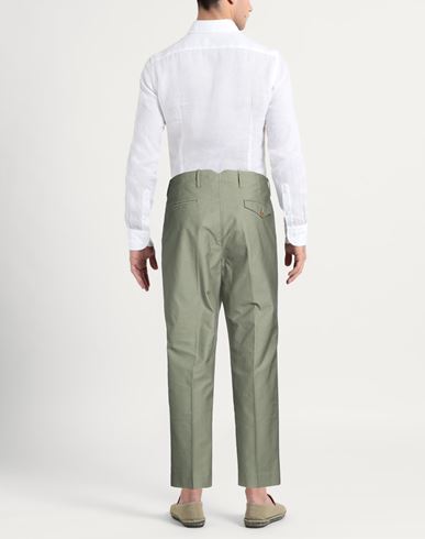 Man Pants Light green Size 36 Cotton