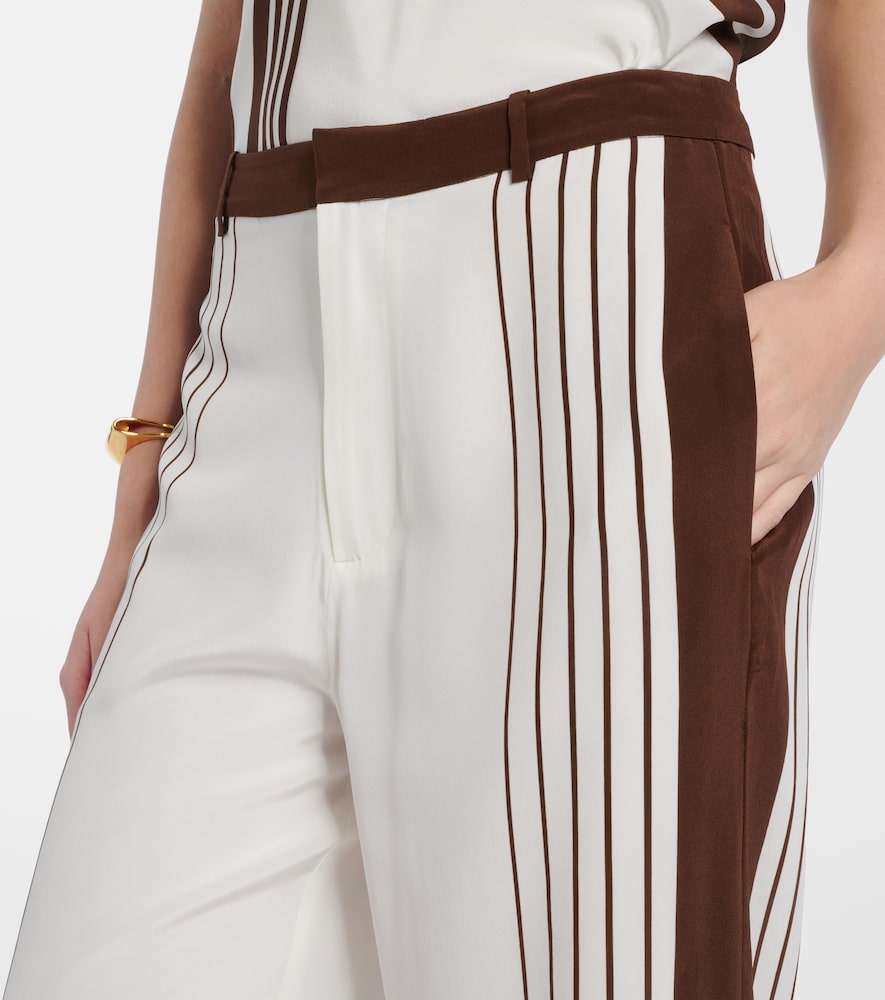 Destino striped silk wide-leg pants