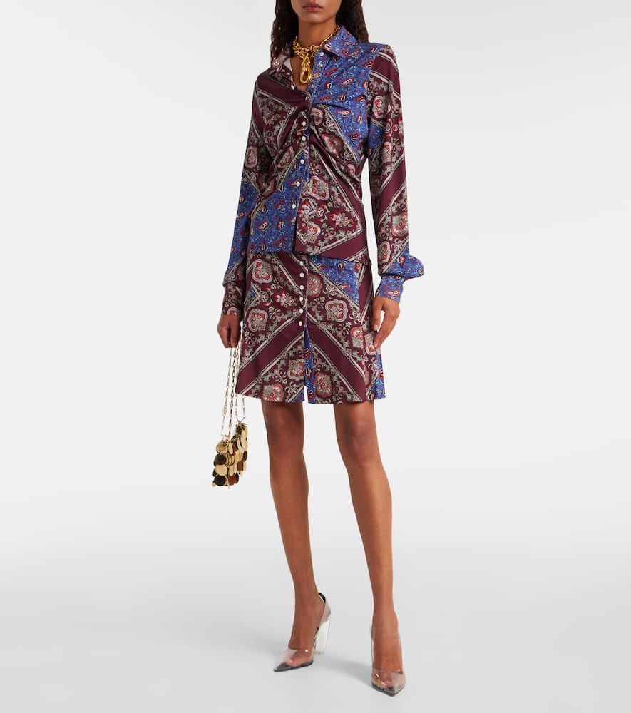 Gathered paisley printed shirt