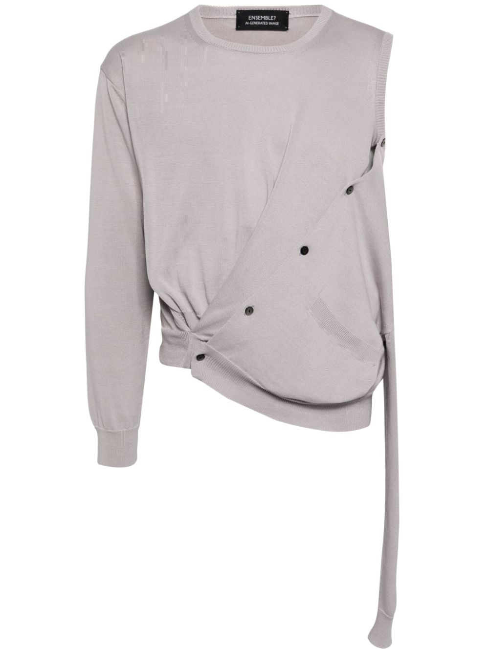 AI asymmetric cardigan - Grey
