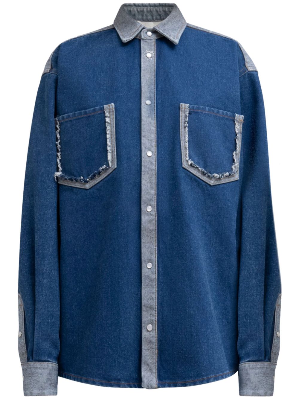 Denim patch cotton shirt - Blue