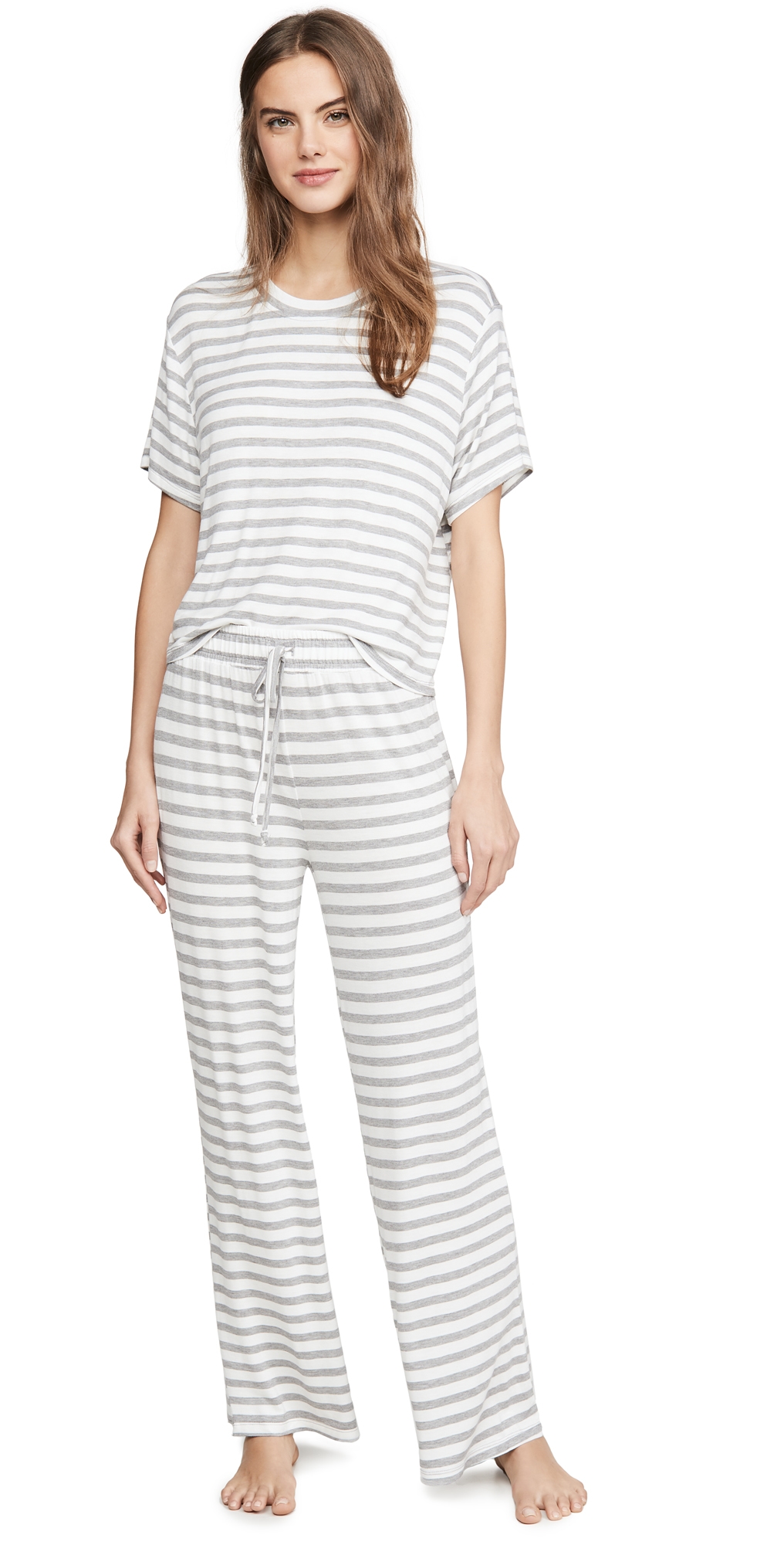 All American Pajama Set Ivory Stripe
