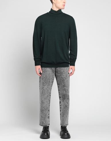 Man Turtleneck Dark green Size 46 Merino Wool