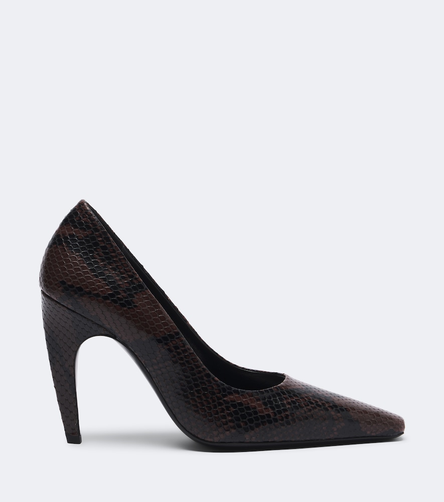 Fame snake-effect leather pumps