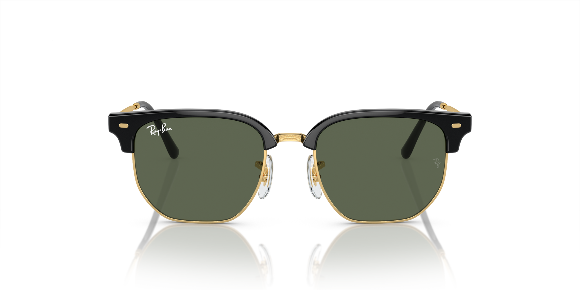 Ray - Ban Kid Ray - Ban RJ9116S JUNIOR NEW CLUBMASTER 100/71 Sunglasses Injected Black Green Geometric Norma