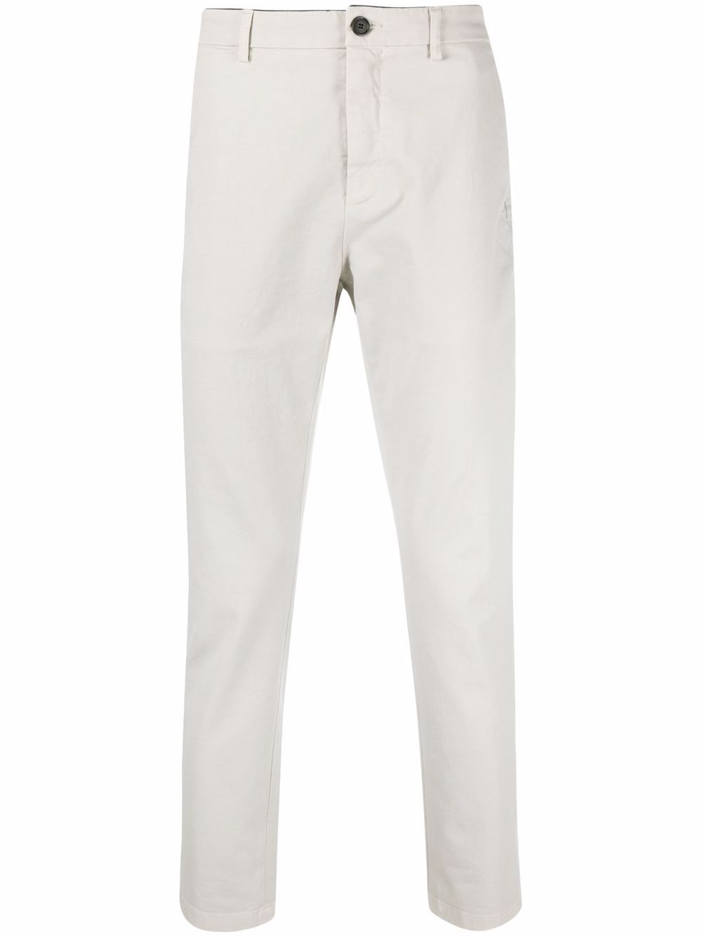 Straight-leg cotton-blend trousers - Neutrals