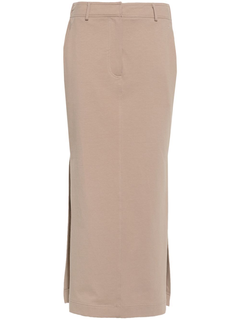 Jersey midi skirt - Brown