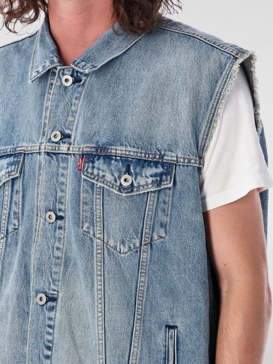 Relaxed Trucker denim vest - Blue