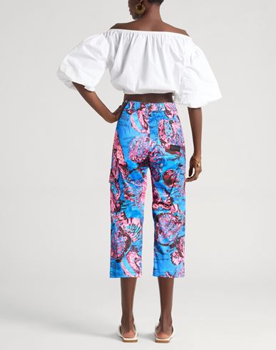 Woman Pants Blue Size 4 Cotton, Elastane