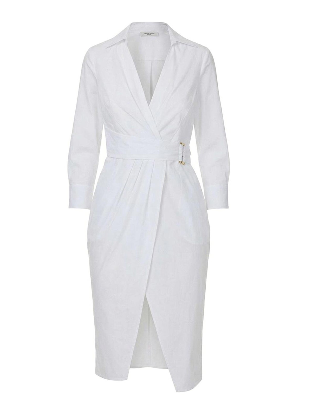 Elisabetta Franchi - silk wrap dress belt waist v neck
