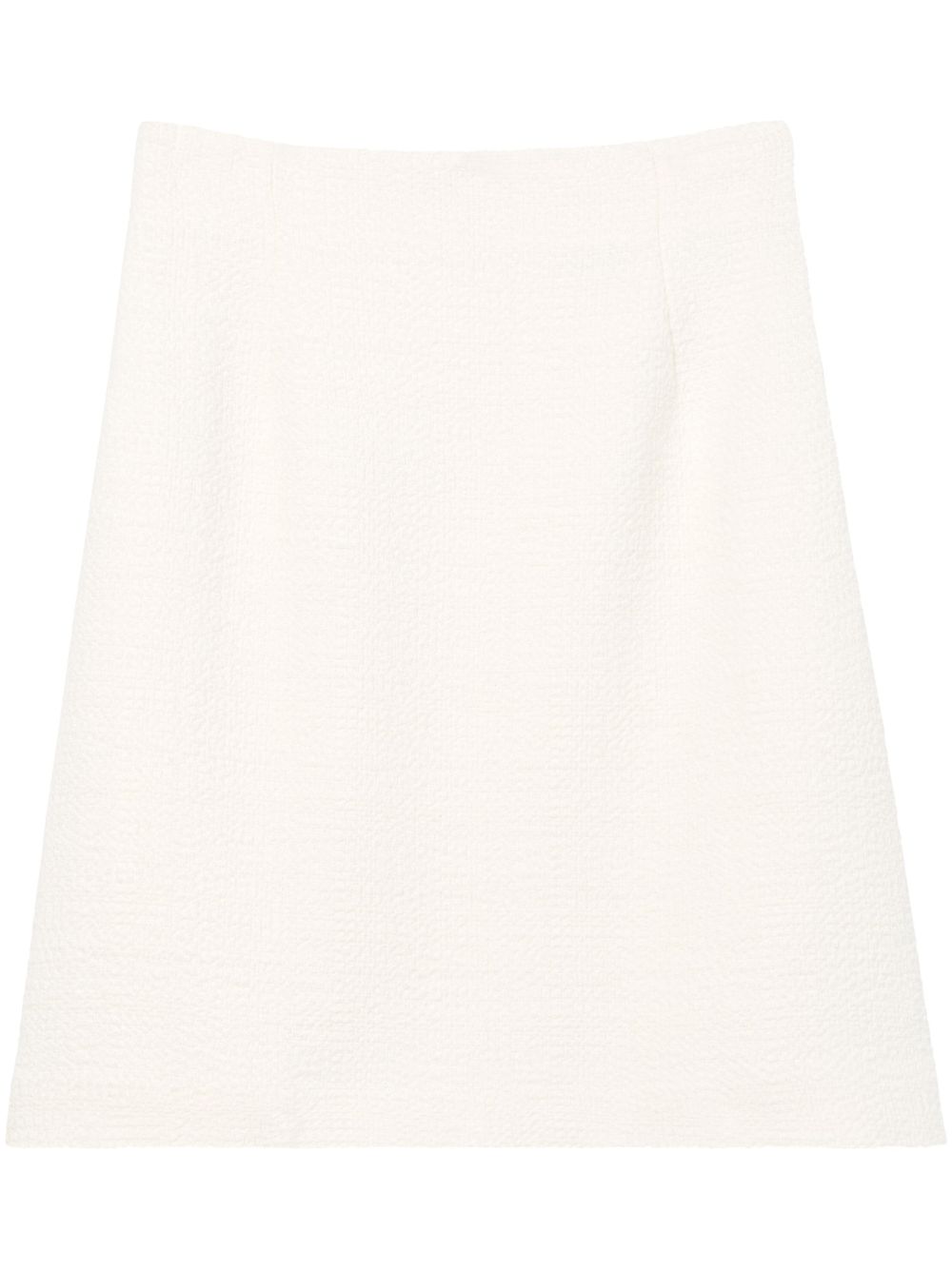 Textured tweed skirt - White