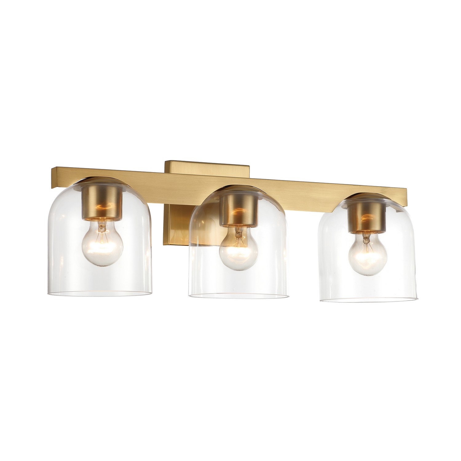 Natural Aged Brass Three Light Bath Vanity from the Scoop Collection