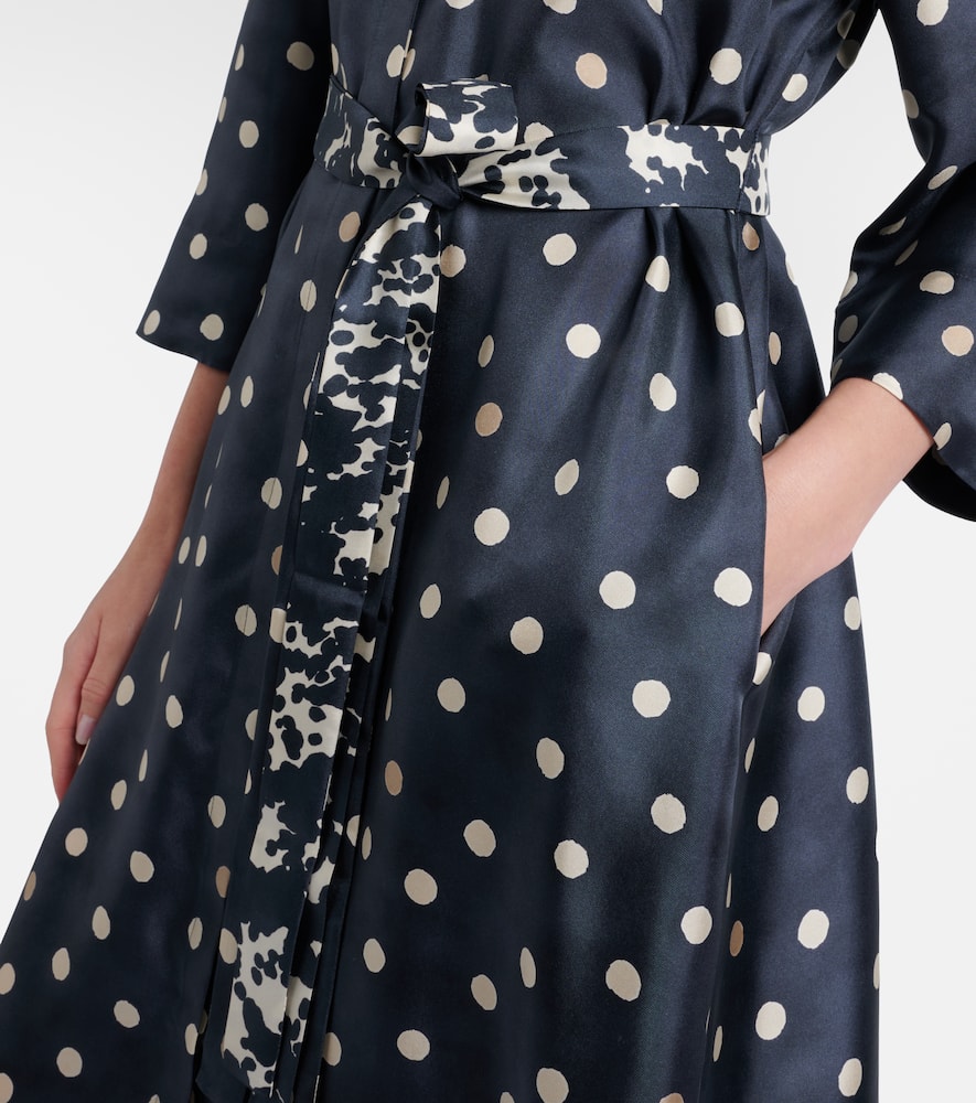 Leva polka-dot silk twill shirt dress