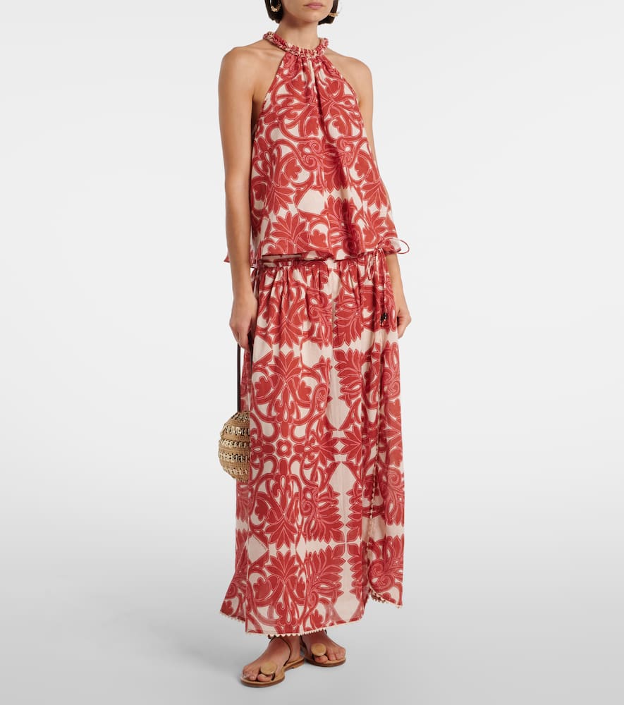 Carla printed cotton maxi skirt