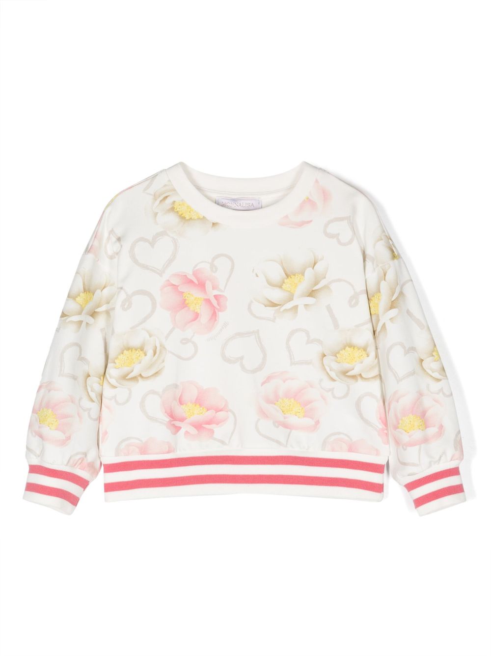 Floral-print cotton sweatshirt - White